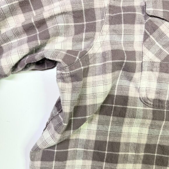 Columbia Men's XL PHG Flannel Shirt Vented Long Sleeve Plaid Taupe - Picture 6 of 12